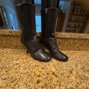 Wandler Boots Marine Black Lamb Leather Kitten Heel Square Toe Women's 36 6